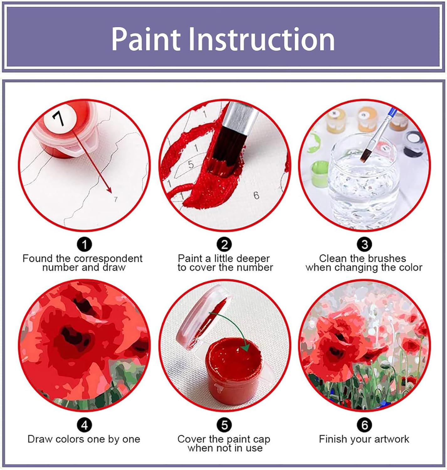 MaiMMaledy Paint by Numbers Kit for Adults Beginners Canvas Pictures with Framed Drawing Painting with Wooden Triangle Easel Pink Flowers *missing paint*